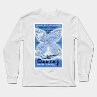 Vintage Travel Poster Australia Qantas Long Sleeve T-Shirt